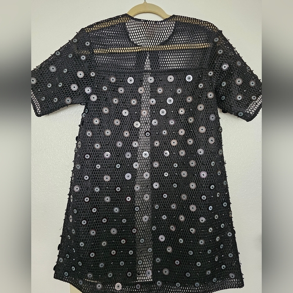 H&M SIZE 2 Fishnet sequin beaded coat - Picture 2 of 6